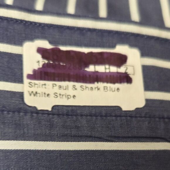 Paul & Shark Royal Yacht Club Button Down Long Sleeve Shirt Blue Stripe 3XL - Picture 9 of 9